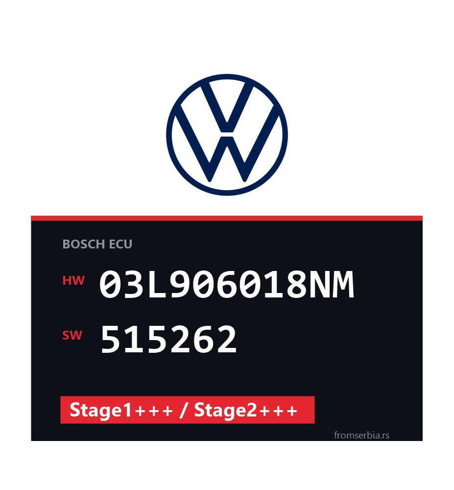 VW Touran 03L906018NM 515262 Stage1+++ / Stage2+++ tuning file