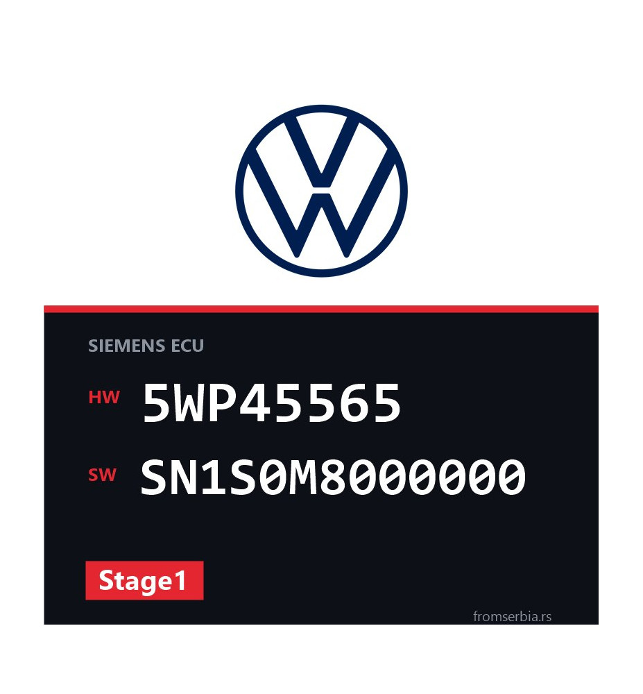 VW Touran 5WP45565 SN1S0M8000000 Stage1 tuning file