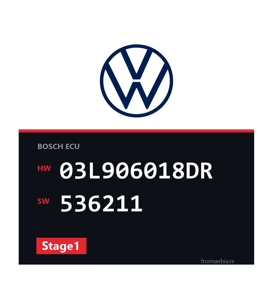 VW Touran 03L906018DR 536211 Stage1 tuning file
