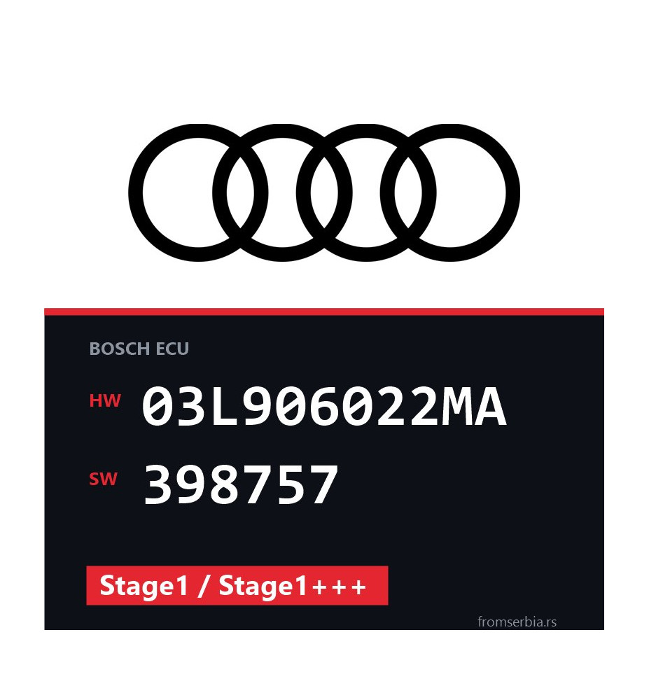 Audi A4 03L906022MA 398757 Stage1 / Stage1+++ tuning file
