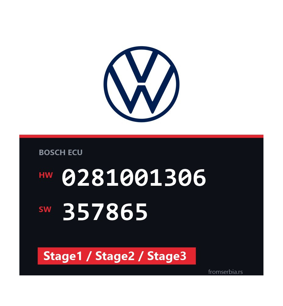 VW Transporter 0281001306 357865 Stage1 / Stage2 / Stage3 tuning file