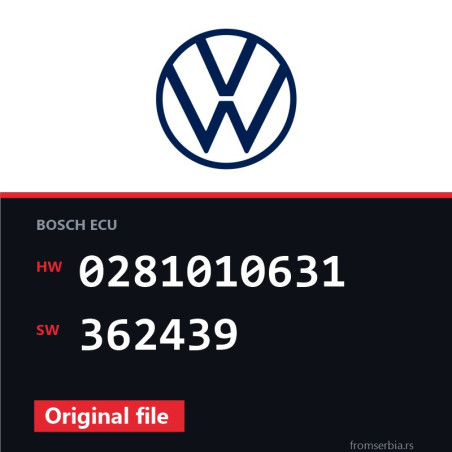 VW Transporter 0281010631 362439 original ECU file