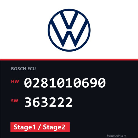 VW Transporter 0281010690 363222 Stage1 / Stage2 tuning file