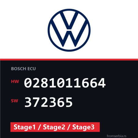 VW T5 0281011664 372365 Stage1 / Stage2 / Stage3 tuning file