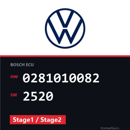 VW Transporter 0281010082 2520 Stage1 / Stage2 tuning file