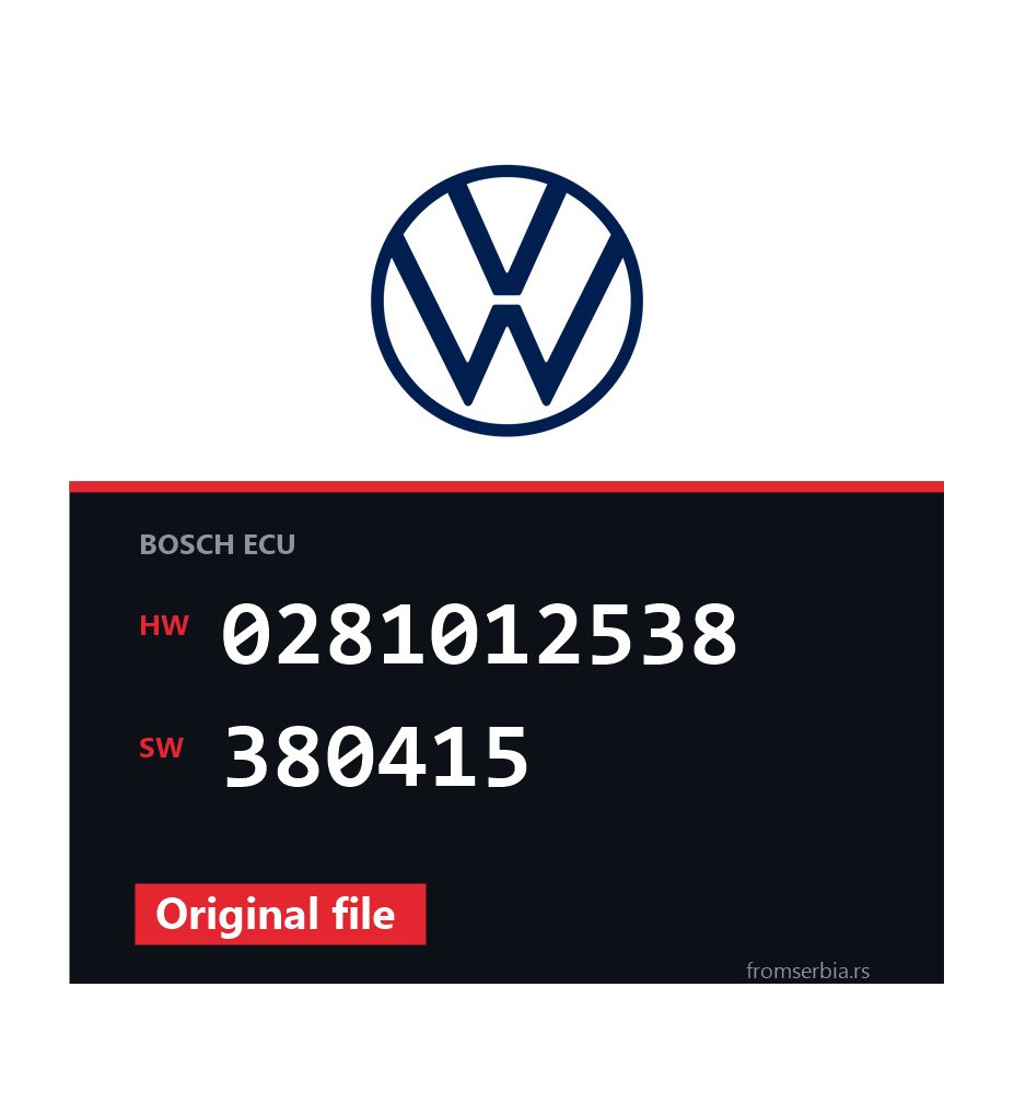 VW T5 0281012538 380415 original ECU file