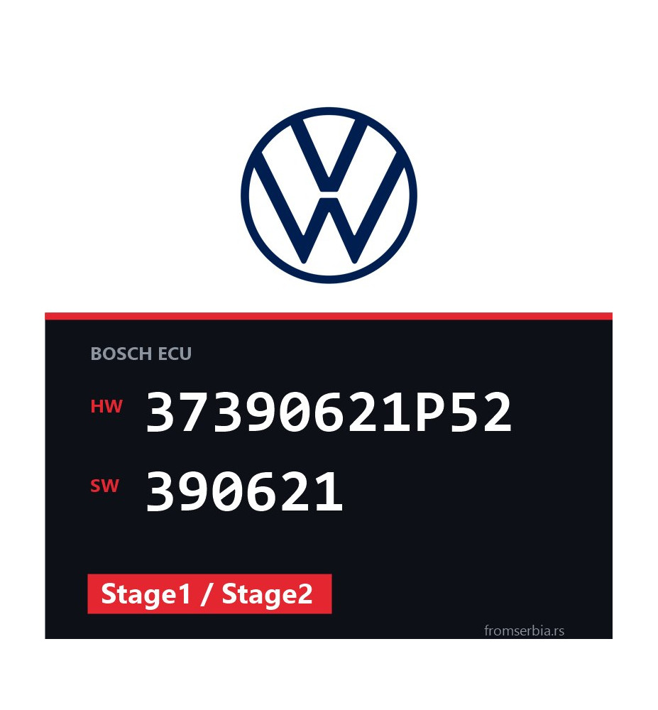 VW T5 37390621P52 390621 Stage1 / Stage2 tuning file