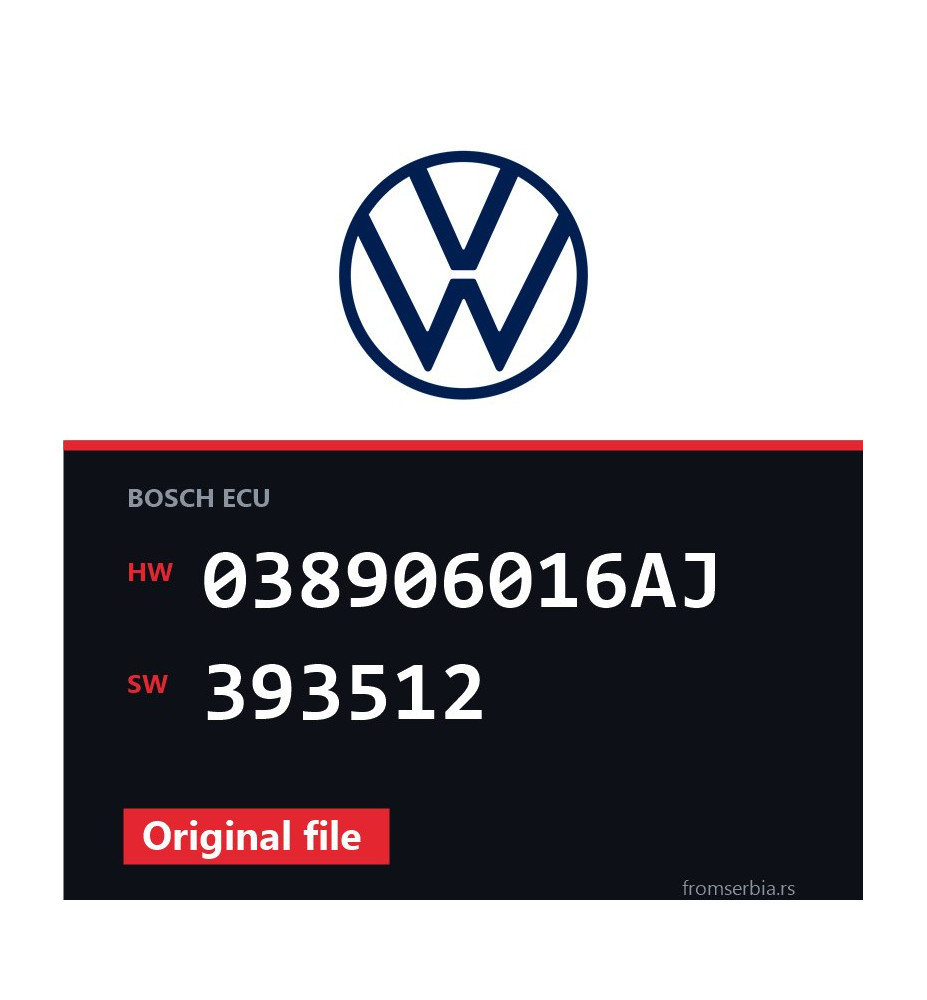 VW Transporter 038906016AJ 393512 original ECU file