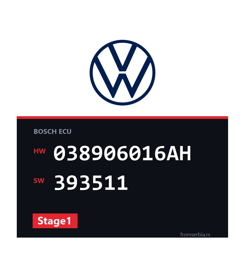 VW Transporter 038906016AH 393511 Stage1 tuning file