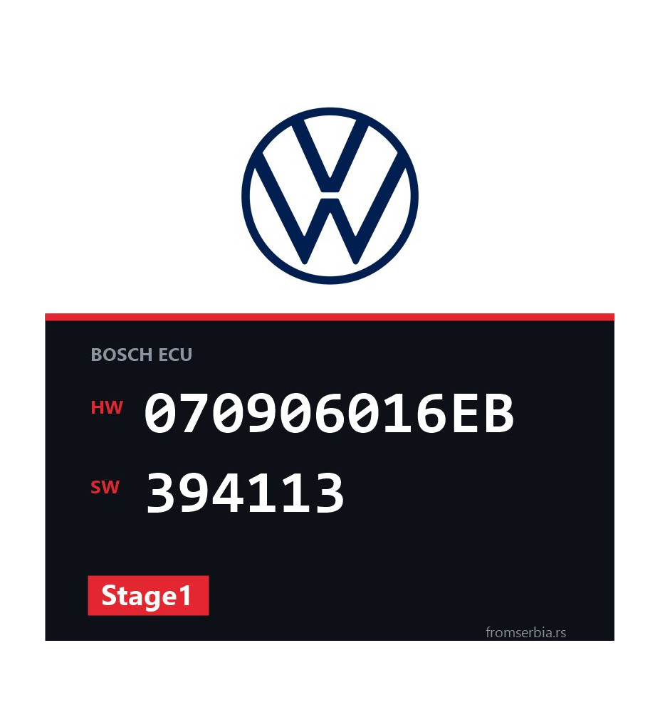 VW T5 070906016EB 394113 Stage1 tuning file