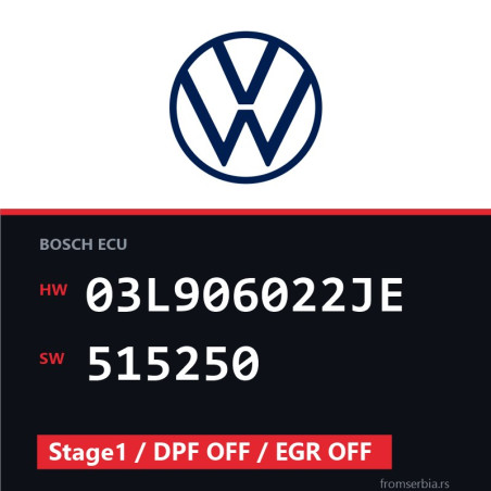 VW 03L906022JE 515250 Stage1 / DPF OFF / EGR OFF file