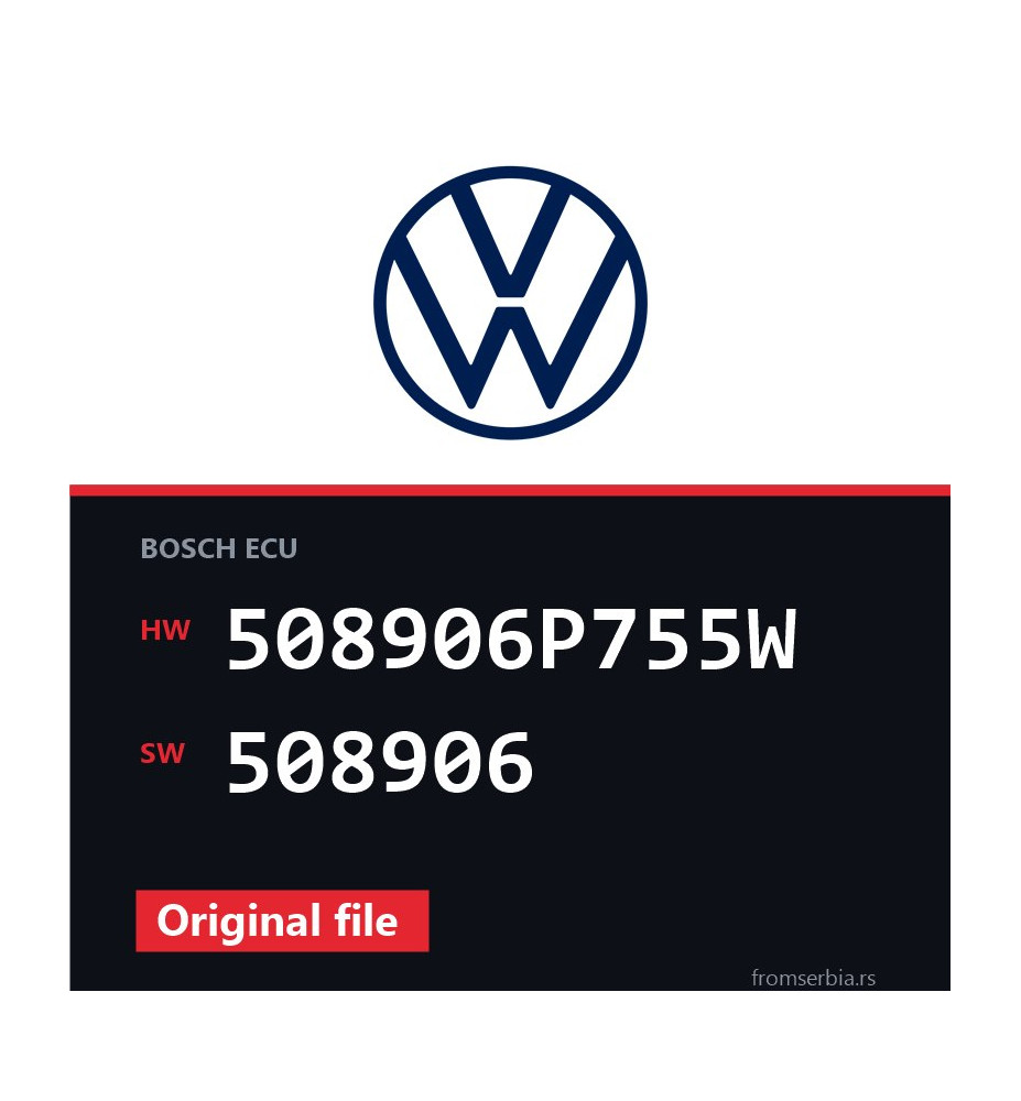 VW Transporter 508906P755W 508906 original ECU file