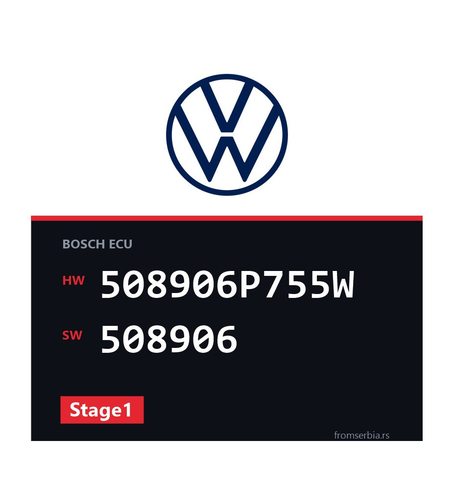 VW Transporter 508906P755W 508906 Stage1 tuning file