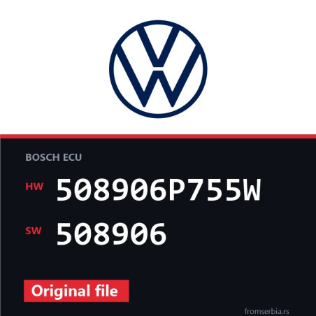 VW Transporter 508906P755W 508906 original ECU file