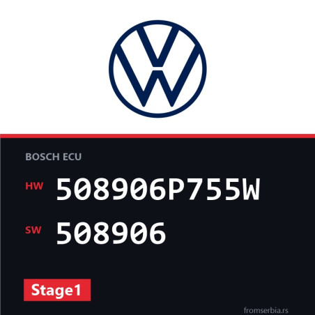 VW Transporter 508906P755W 508906 Stage1 tuning file