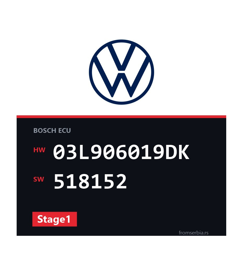 VW Transporter 03L906019DK 518152 Stage1 tuning file