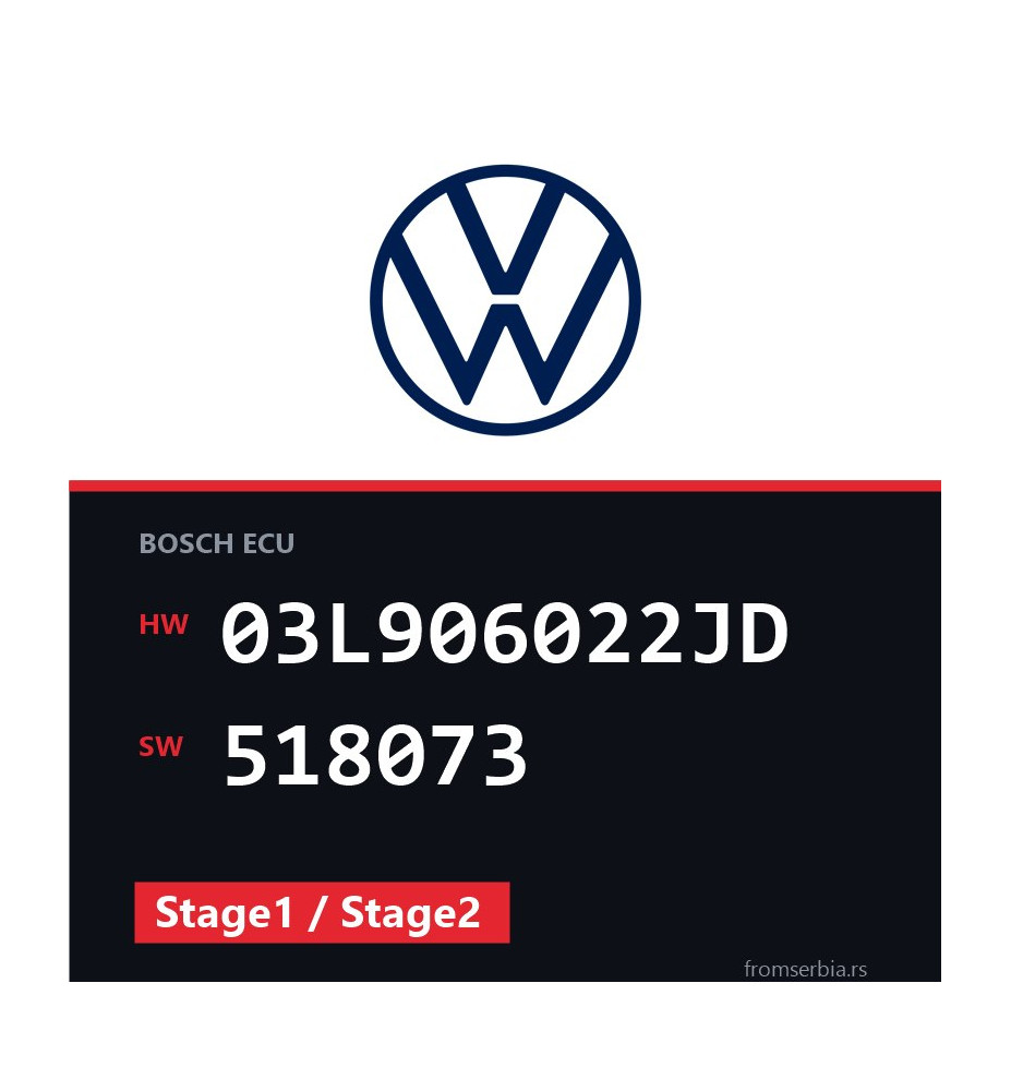VW Transporter 03L906022JD 518073 Stage1 / Stage2 tuning file