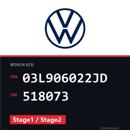 VW Transporter 03L906022JD 518073 Stage1 / Stage2 tuning file