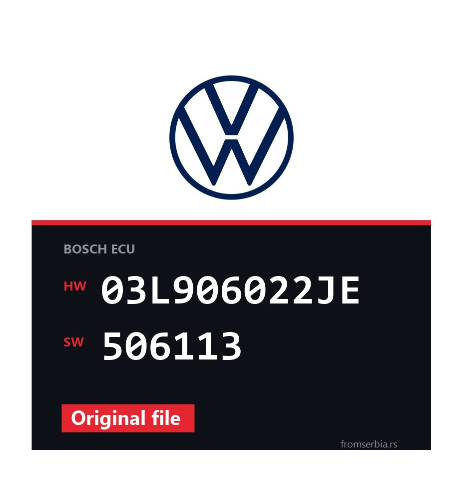 VW Transporter 03L906022JE 506113 original ECU file