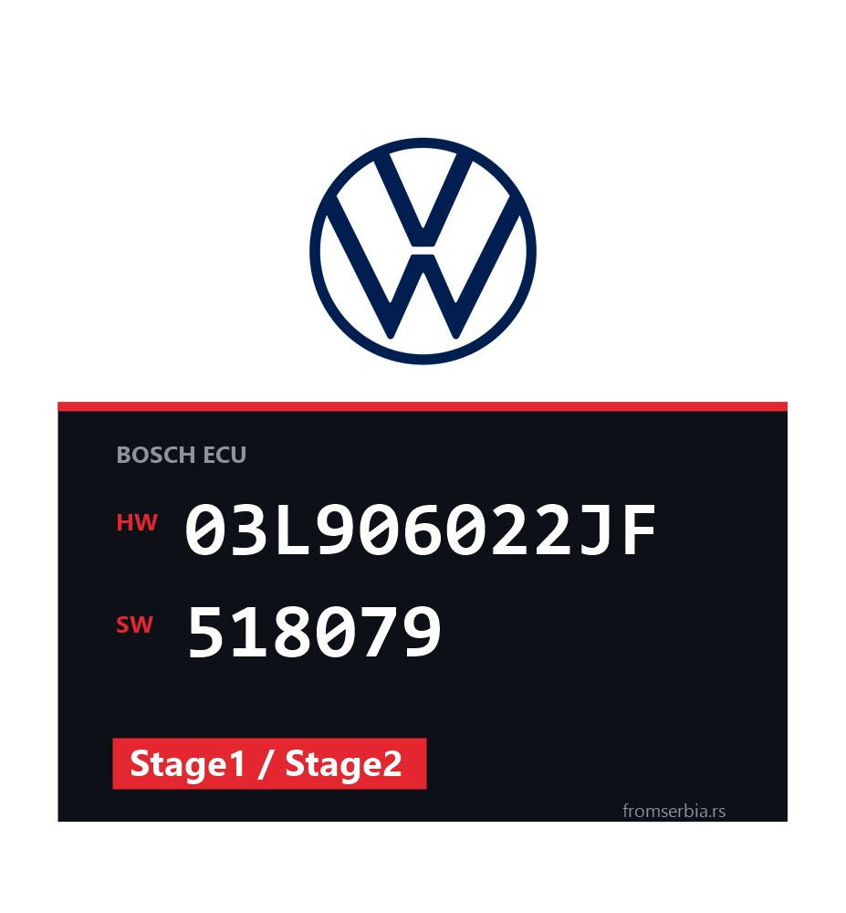 VW Transporter 03L906022JF 518079 Stage1 / Stage2 tuning file