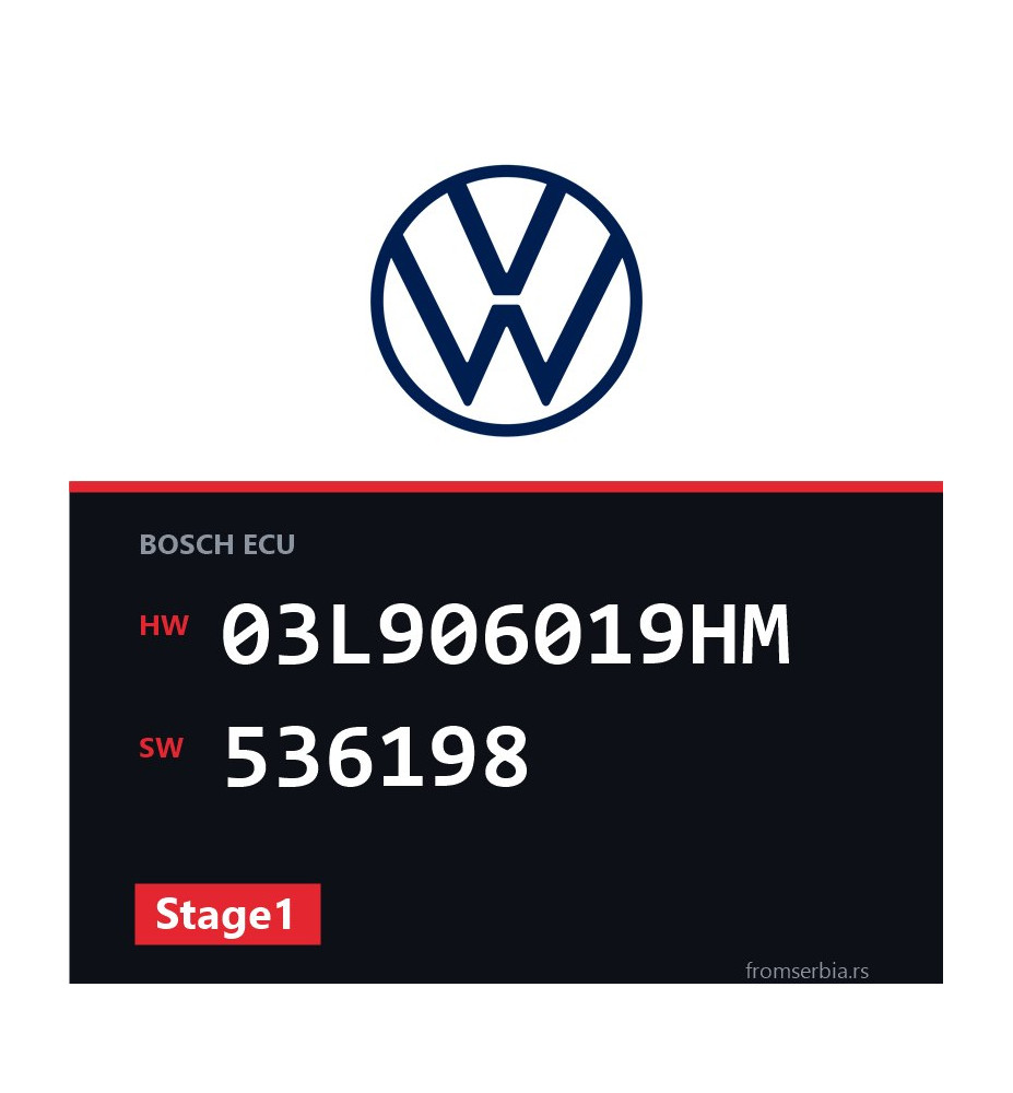 VW Transporter 03L906019HM 536198 Stage1 tuning file