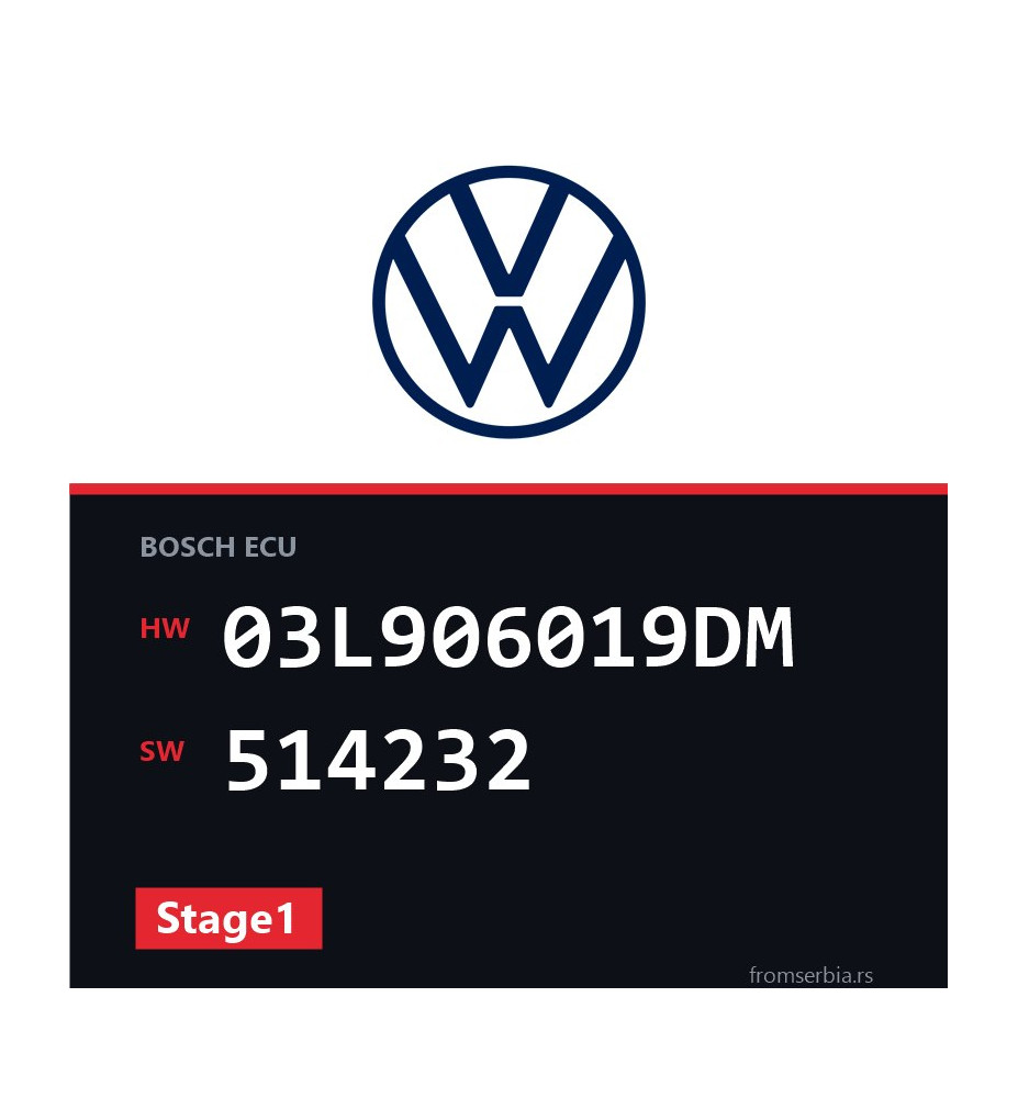 VW Transporter 03L906019DM 514232 Stage1 tuning file