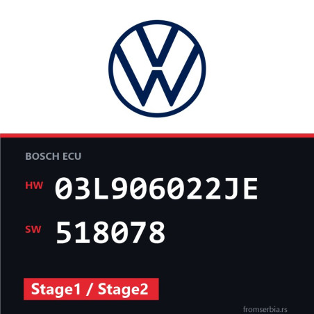VW Transporter 03L906022JE 518078 Stage1 / Stage2 tuning file