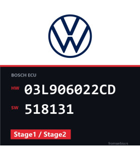 VW Transporter 03L906022CD 518131 Stage1 / Stage2 tuning file