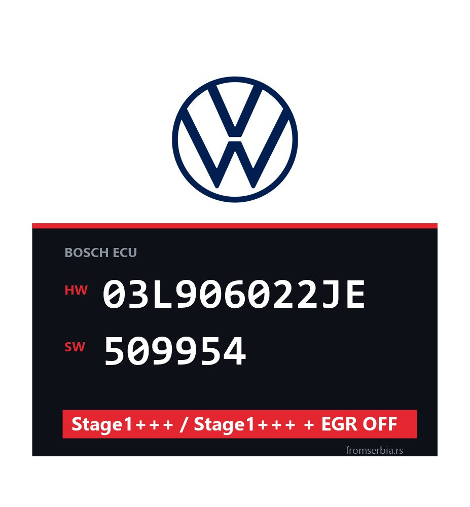 VW 03L906022JE 509954 Stage1+++ / Stage1+++ + EGR OFF file