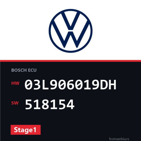 VW Transporter 03L906019DH 518154 Stage1 tuning file