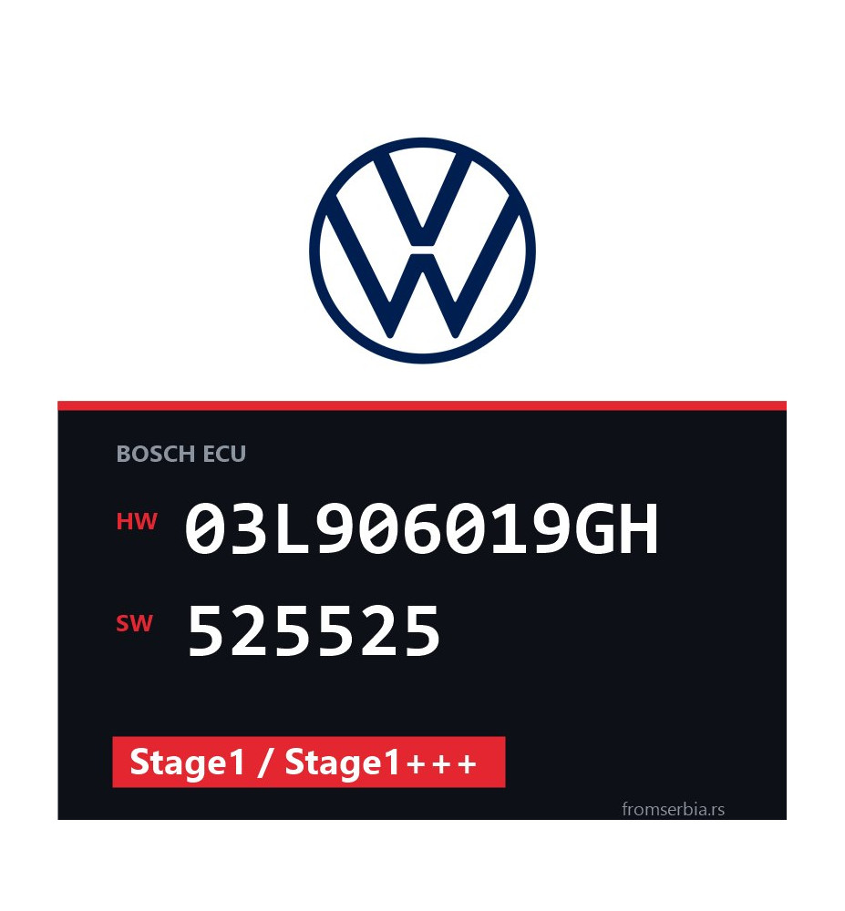 VW Transporter 03L906019GH 525525 Stage1 / Stage1+++ tuning file