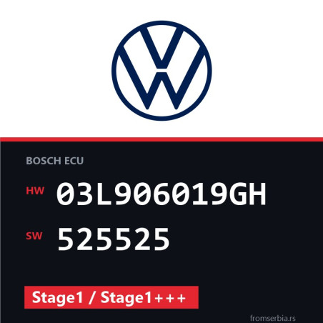 VW Transporter 03L906019GH 525525 Stage1 / Stage1+++ tuning file