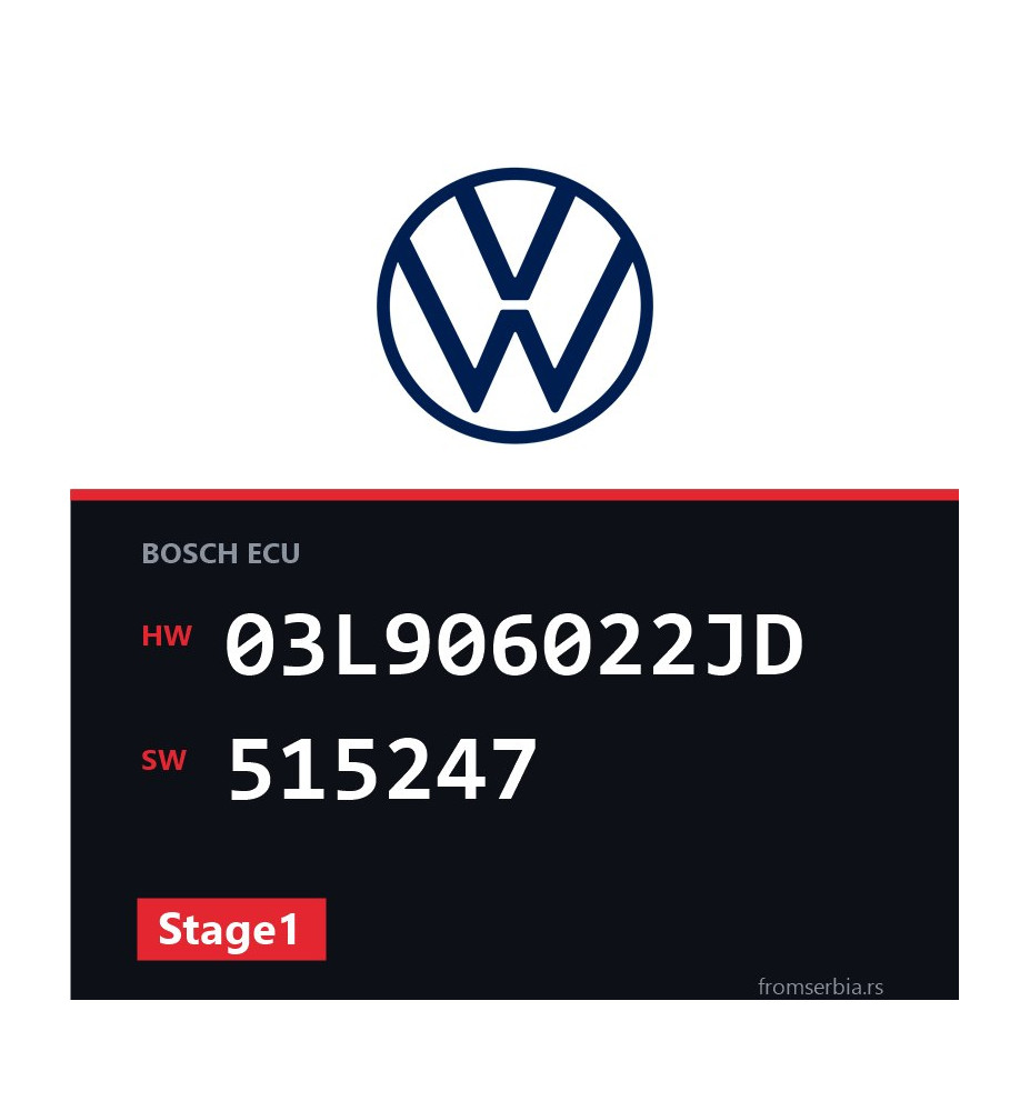 VW Transporter 03L906022JD 515247 Stage1 tuning file
