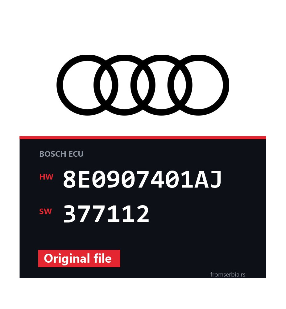 Audi A4 8E0907401AJ 377112 original ECU file