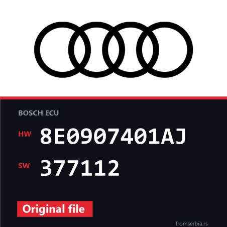 Audi A4 8E0907401AJ 377112 original ECU file