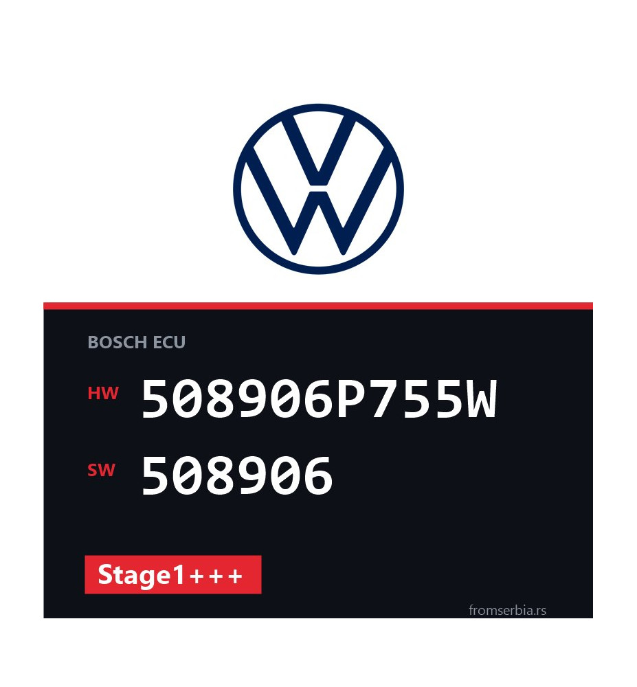 VW Transporter 508906P755W 508906 Stage1+++ tuning file
