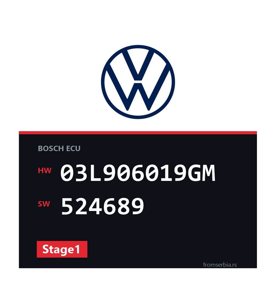 VW Transporter 03L906019GM 524689 Stage1 tuning file