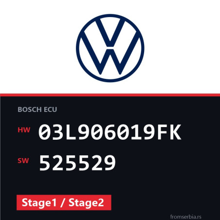 VW Transporter 03L906019FK 525529 Stage1 / Stage2 tuning file