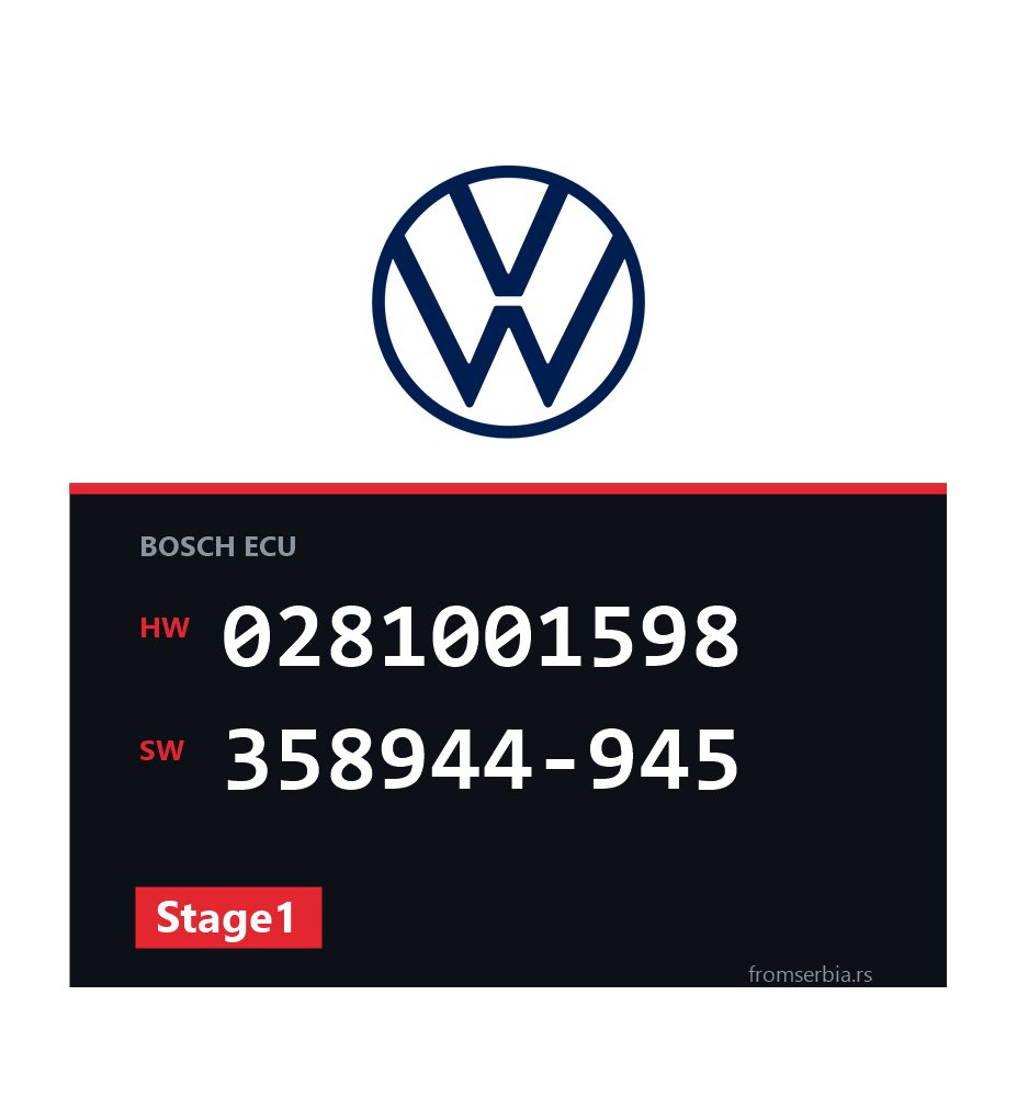 VW T4 0281001598 358944-945 Stage1 tuning file