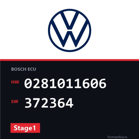 VW T5 0281011606 372364 Stage1 tuning file