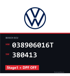 VW Transporter 038906016T 380413 Stage1 + DPF OFF tuning file