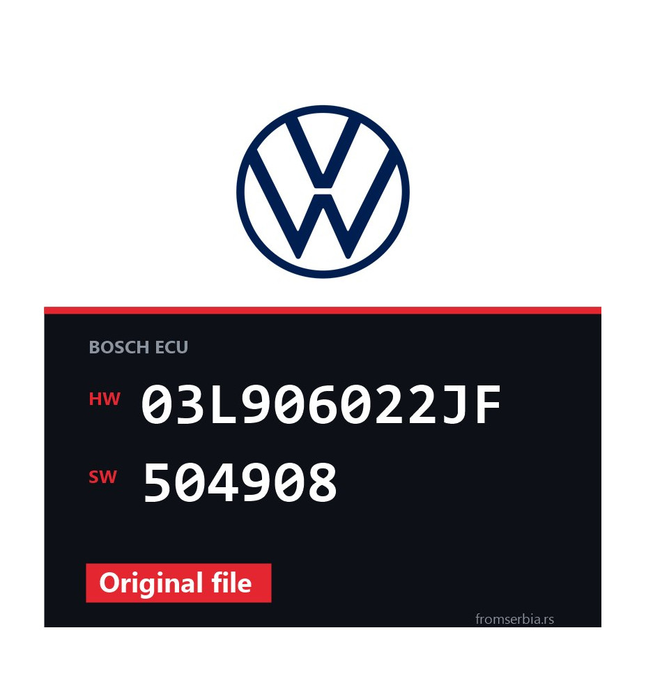 VW Transporter 03L906022JF 504908 Stage1 tuning file