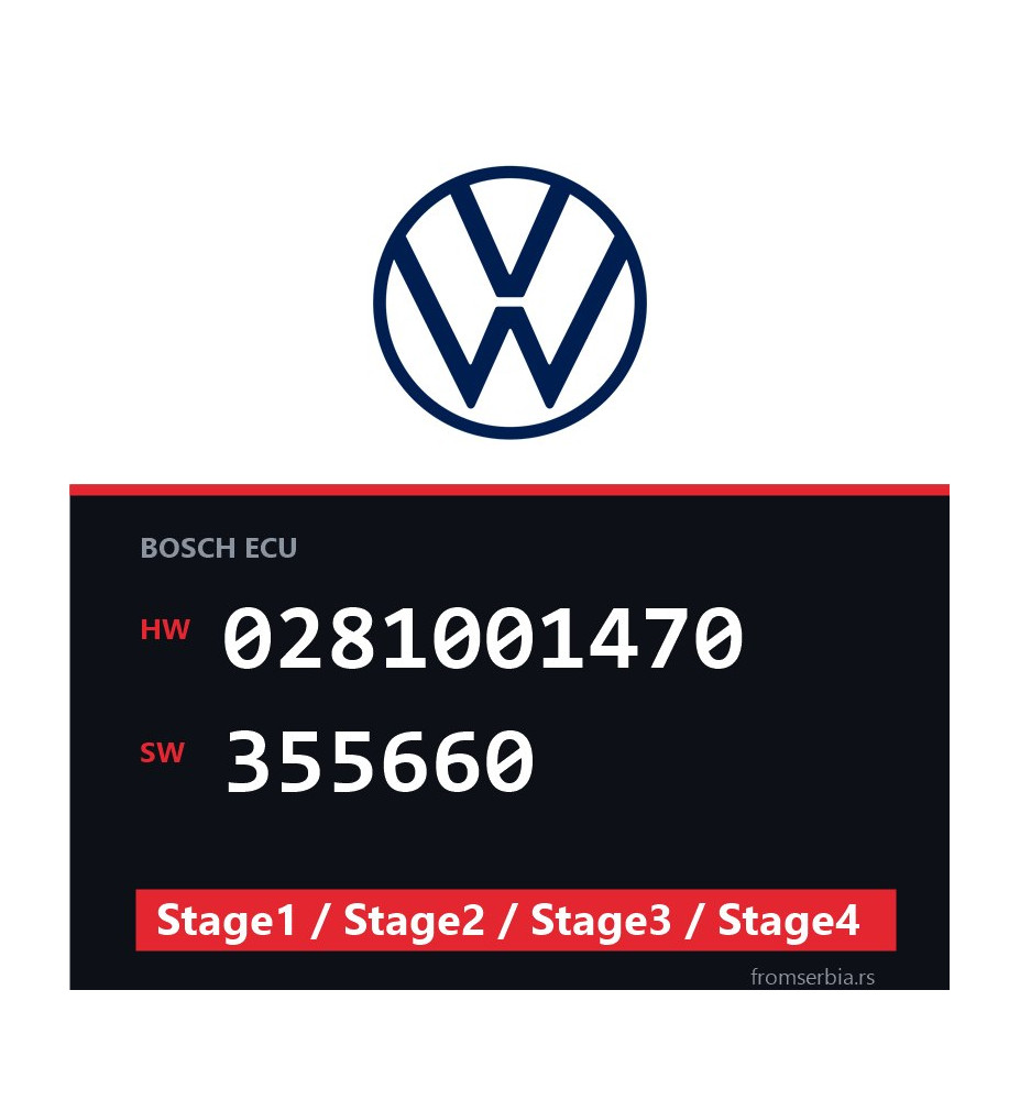 VW 0281001470 355660 Stage1 / Stage2 / Stage3 / Stage4 file