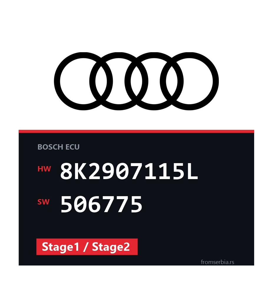 Audi A4 8K2907115L 506775 Stage1 / Stage2 tuning file