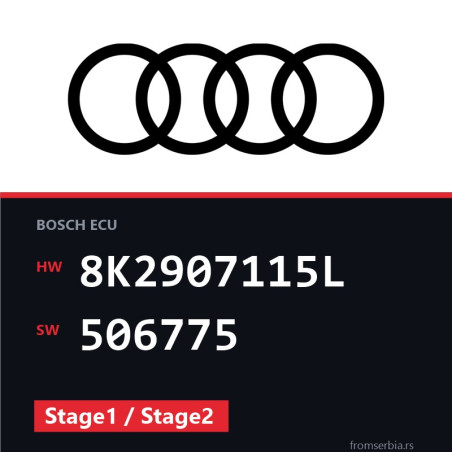 Audi A4 8K2907115L 506775 Stage1 / Stage2 tuning file