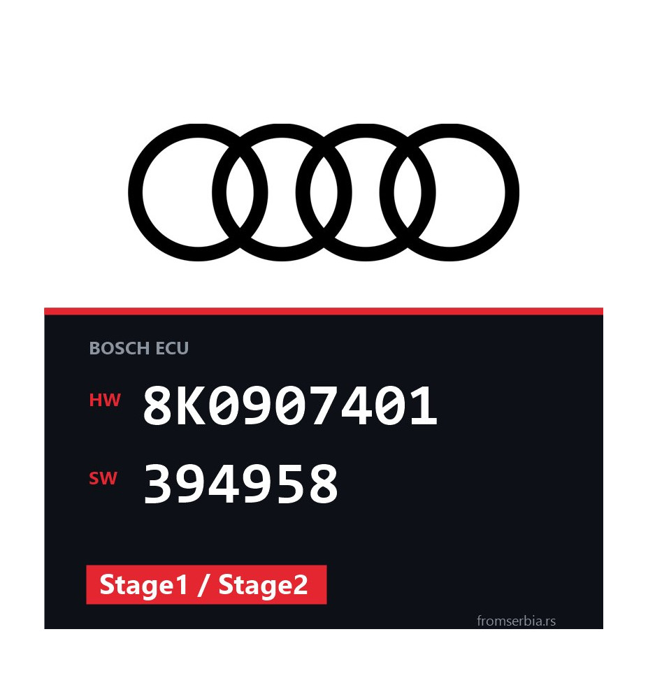 Audi A4 8K0907401 394958 Stage1 / Stage2 tuning file
