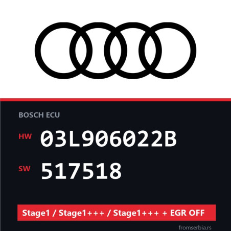 Audi 03L906022B 517518 Stage1 / Stage1+++ / Stage1+++ + EGR OFF file