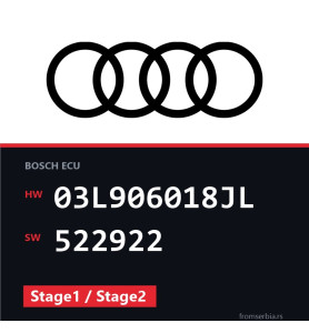 Audi A4 03L906018JL 522922 Stage1 / Stage2 tuning file